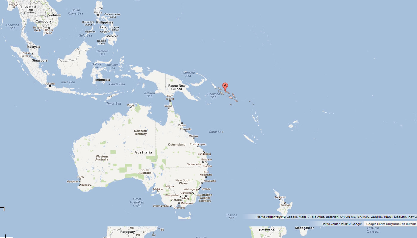 map of Solomon Islands oceania